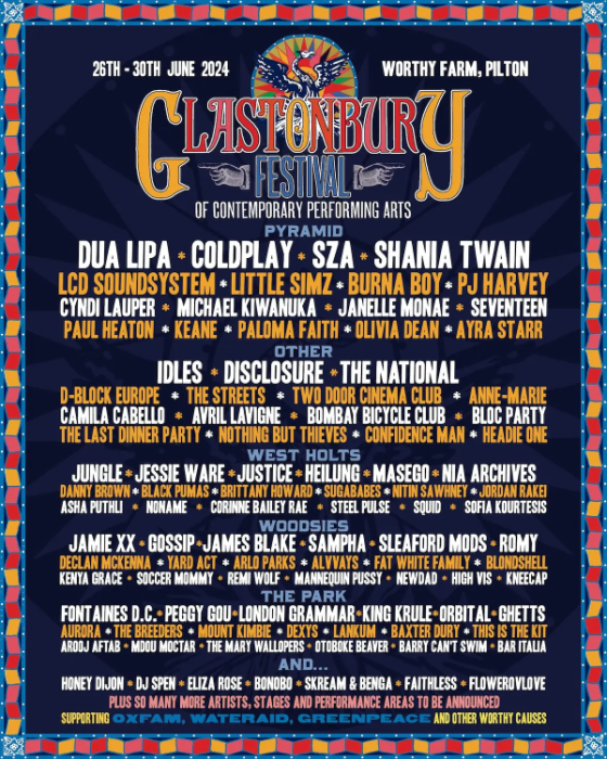 SZA, Coldplay, Little Simz, LCD Soundsystem y más en Glastonbury 2024